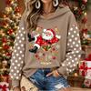 Women's Christmas Print Long Sleeve Top, Casual Comfortable Winter Shirt for Everyday Wear