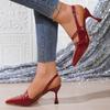 Fashion 2025 New Slingbacks Women's High Heels Pointed Toe Thin Heels Fashion Buckle Strap Pumps Shallow Plus Size Daily Dress & Career