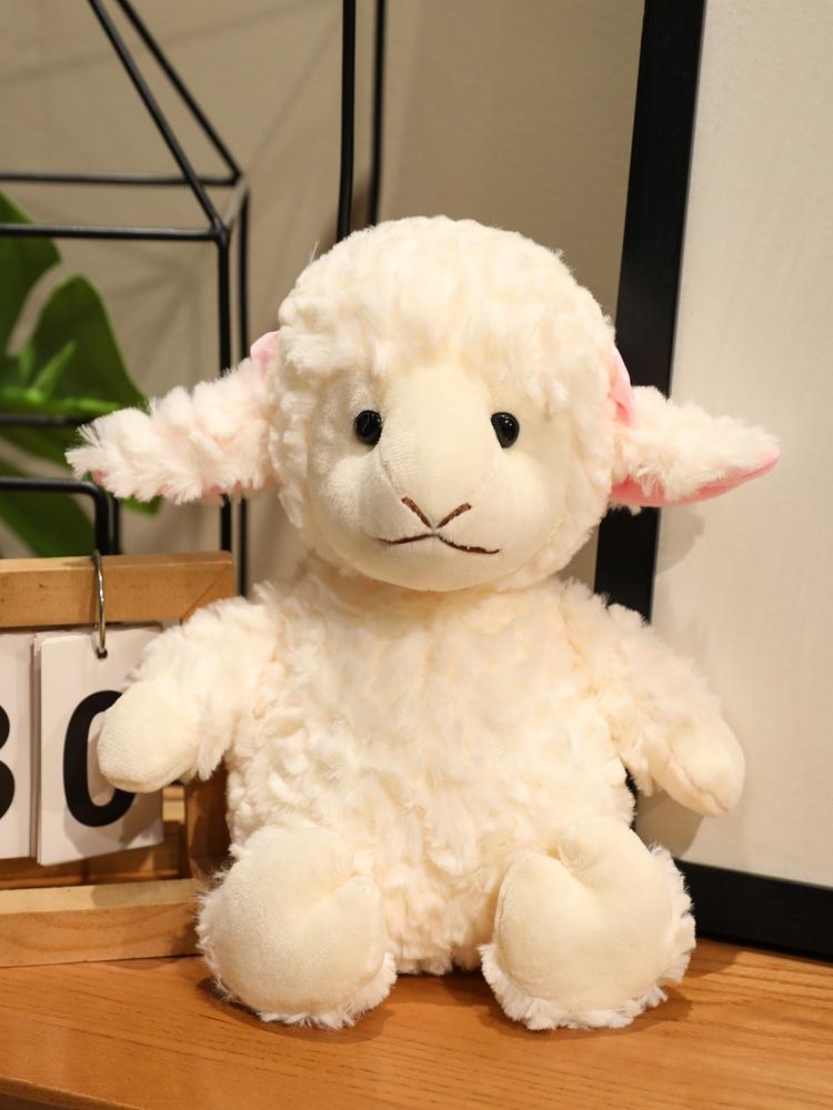 Peluche Mouton Blanc Kawaii Douce et Moelleuse 16/22/30cm Mignonne Peluche Cartoon Dormeuse Cadeau d'Anniversaire Idéal pour Enfants