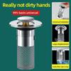 1PCS Washbasin Leak Plug Stainless Steel Odor Proof Bouncing Core Press Type Sink Drain Universal Accessory for Washbasin Bathtub Press Filter