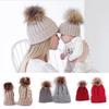 Stylish Comfortable And Stretchable Winter Mum And Baby Matching Knitted Beanie Hats