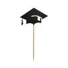 6 Pcs Graduation Cake Toppers Mini Grad Cap Cupcake Toppers Black Glitter Food