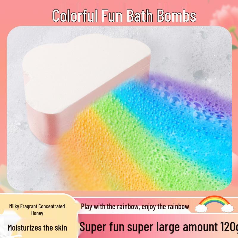 Rainbow Cloud Bath Bombs: Plant Extract, Aromatic, Fun Bubble Bath Balls for Kids