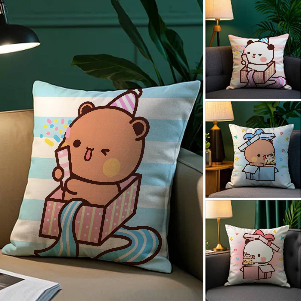 Couple Cartoon Bubu Dudu Pillow Case Plush Fabric Soft Pillowcase Double Sided Print Sofa Cushion Cover Throw