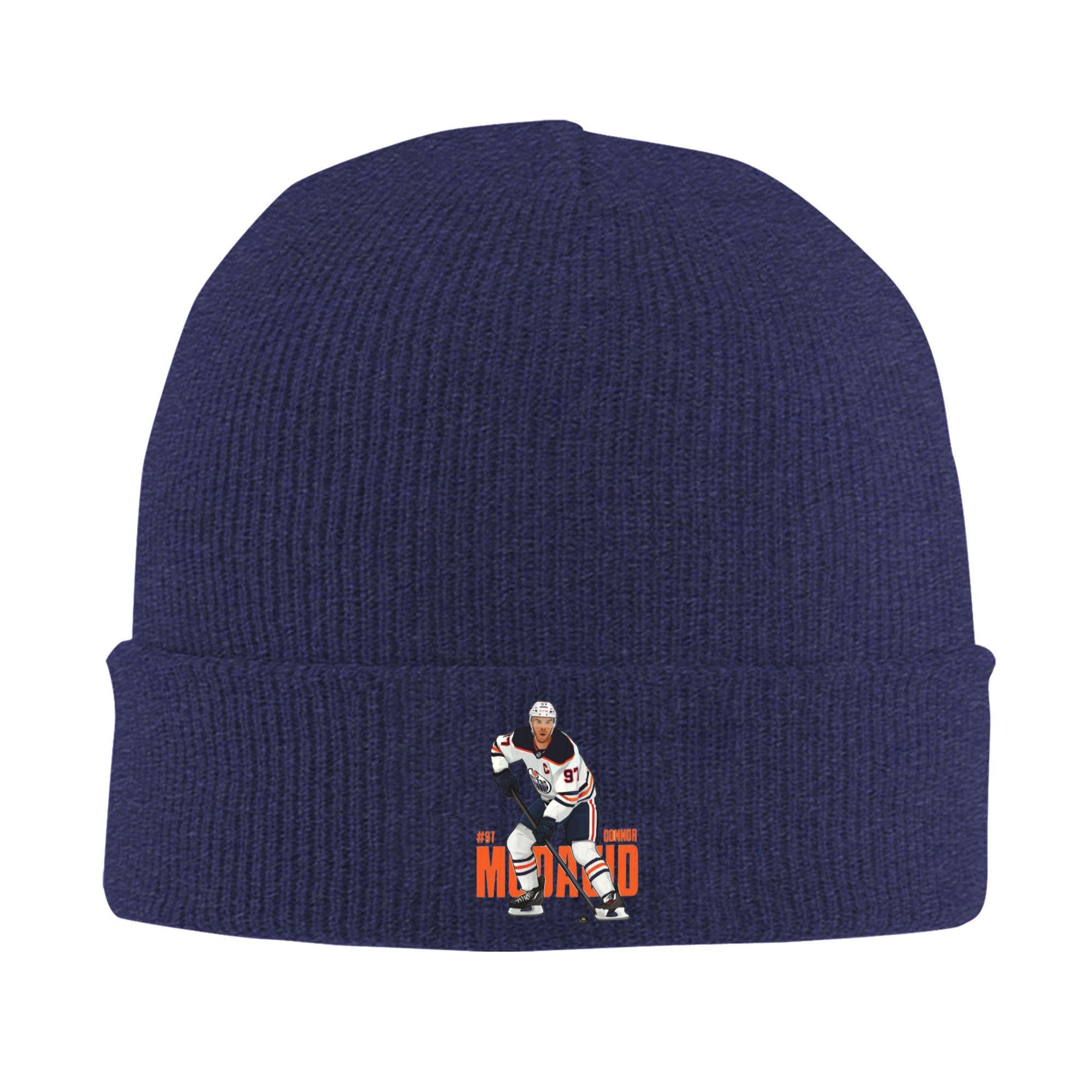 

Connor McDavid 97 for Edmonton Oilers fans Winter Skullies Beanies Hat Warm Autumn Knitted Hats Bonnet Caps for Women Men One Size
