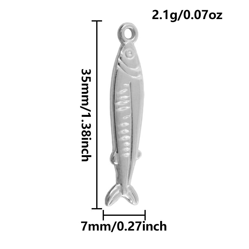 6pcs Different Bone Tail Fish Charm Ocean Animal Pendants Stainless Steel Charms For Jewelry Making Supplies Handmade Materials