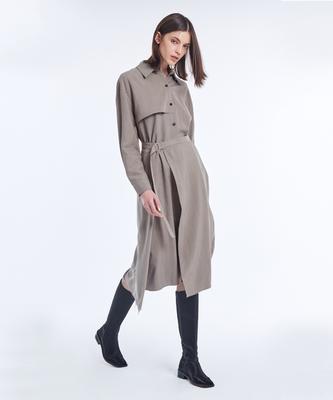 Nevel Everywear Long Shirt Trench Dress (2Col)