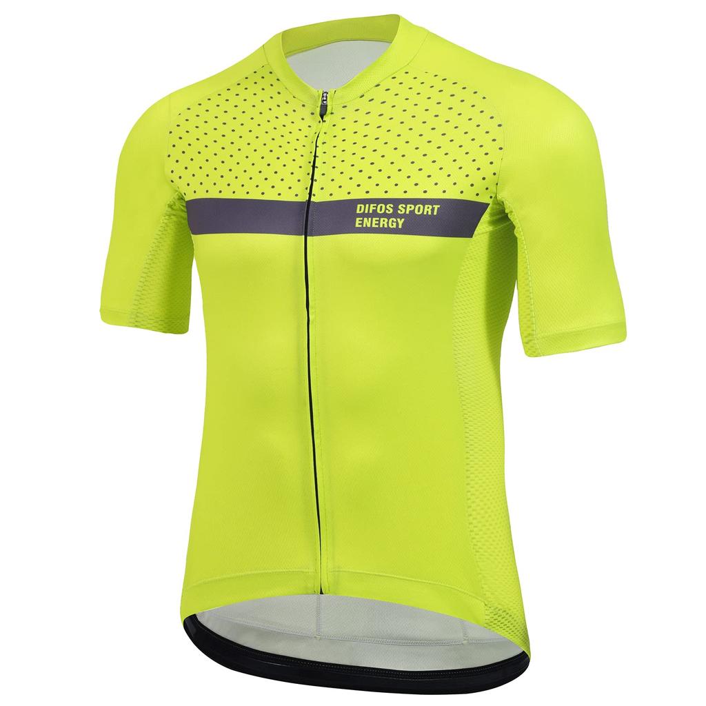 Difos Short Sleeve Cycling Summer Road Bike Size XL Men's Jersey, Wear, Mesh, Breathable, Quick-Drying, Lightweight, Green,