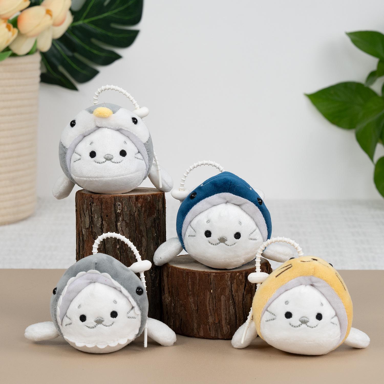 

Мультяшная маленькая кукла-тюлень, плюшевая кукла, морское животное, кукла-сувенир в виде аквариумного тюленя, машинка для стрижки, кукла Color mix and match