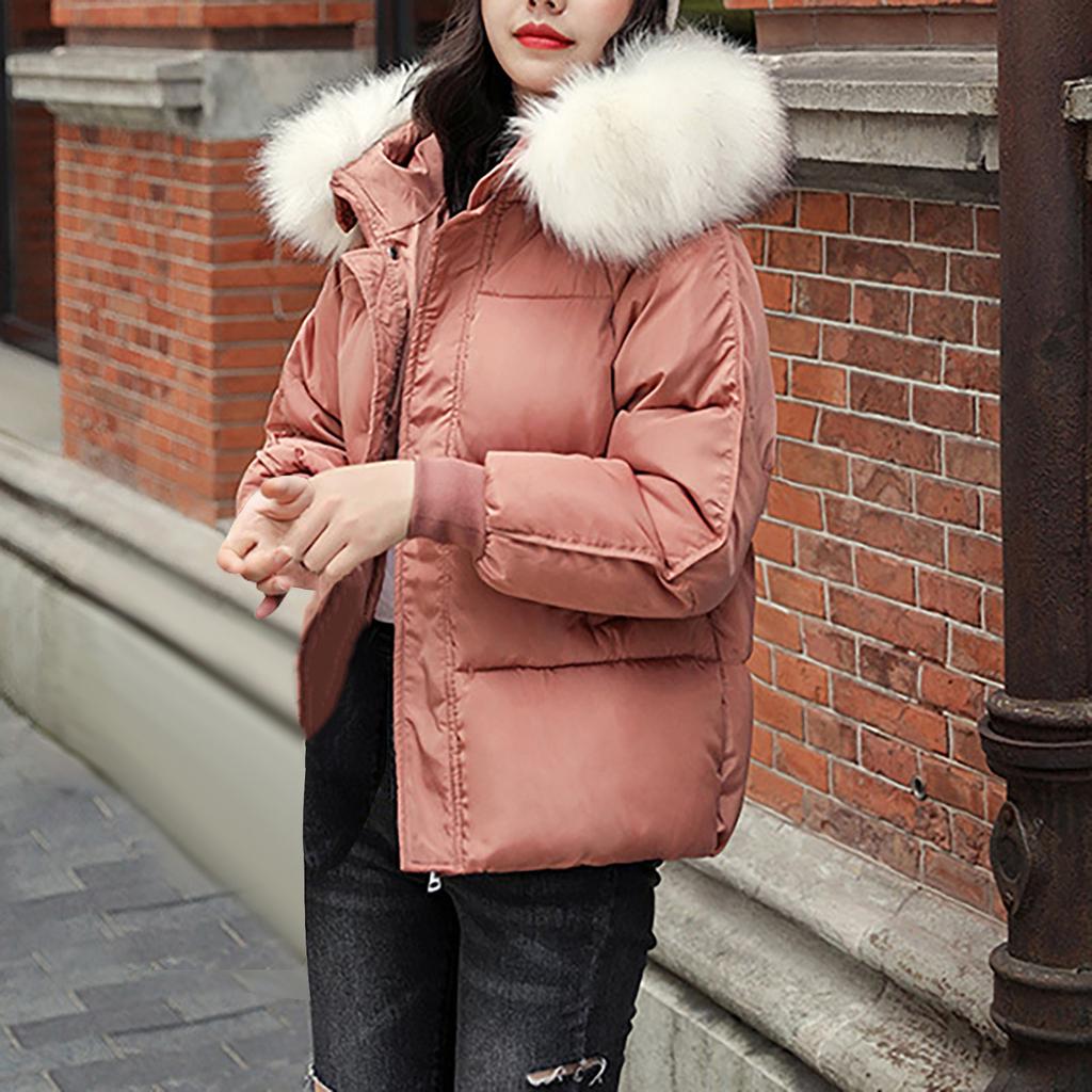 Damen- und Wintermode Kurze Daunen-Baumwolljacke Einfarbig Brotjacke