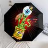 1pc Rat Fink pattern Umbrella Portable Folding Umbrella Iron Frame Hole Bone Structure Outdoor Home Umbrella