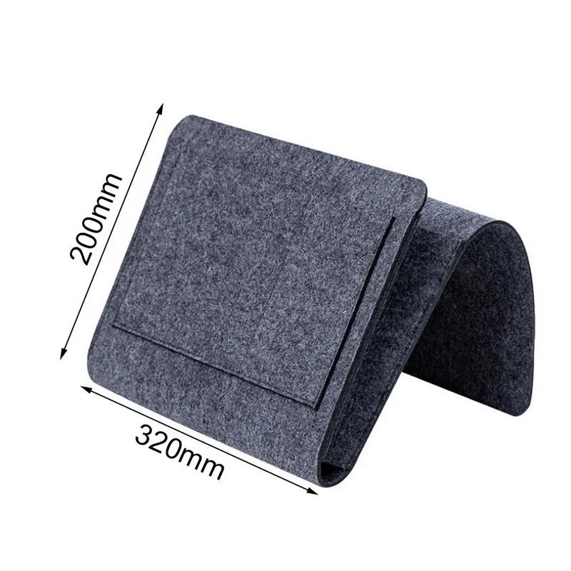 Felt Bedside Storage Bag Pouch Bed Desk Bag Sofa TV Remote Control Hanging Anti-slip Home Storage Organizer Bed Holder Pockets