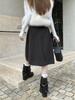 Korean Style High Waist Woolen A-line Midi Skirt - Women's Versatile Autumn/Winter Slimming Casual Skirt