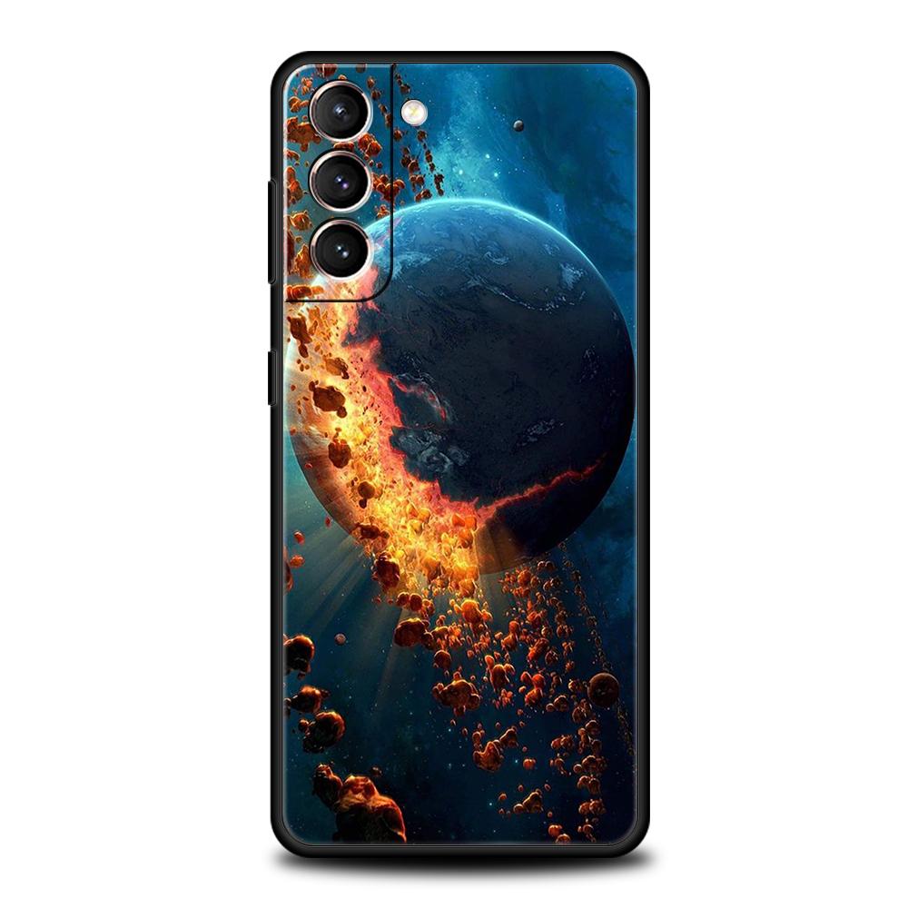 Schöne Planeten Sterne Hülle für Samsung Galaxy S24 S23 S22 S20 S21 FE Ultra S24 S23 S10 S10E S9 S8 Plus 5G Silikon Handyhülle