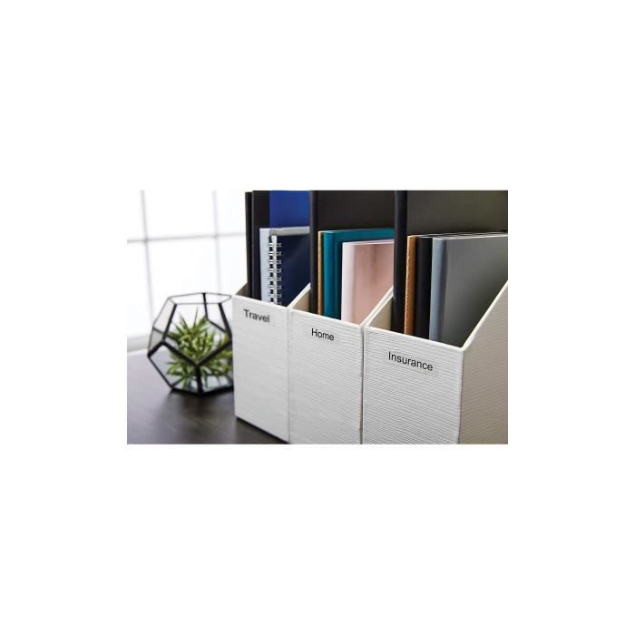 DYMO LabelManager cassette ruban D1 12mm x 7m Noir/Transparent (compatible avec les LabelManager et les LabelWriter Duo)