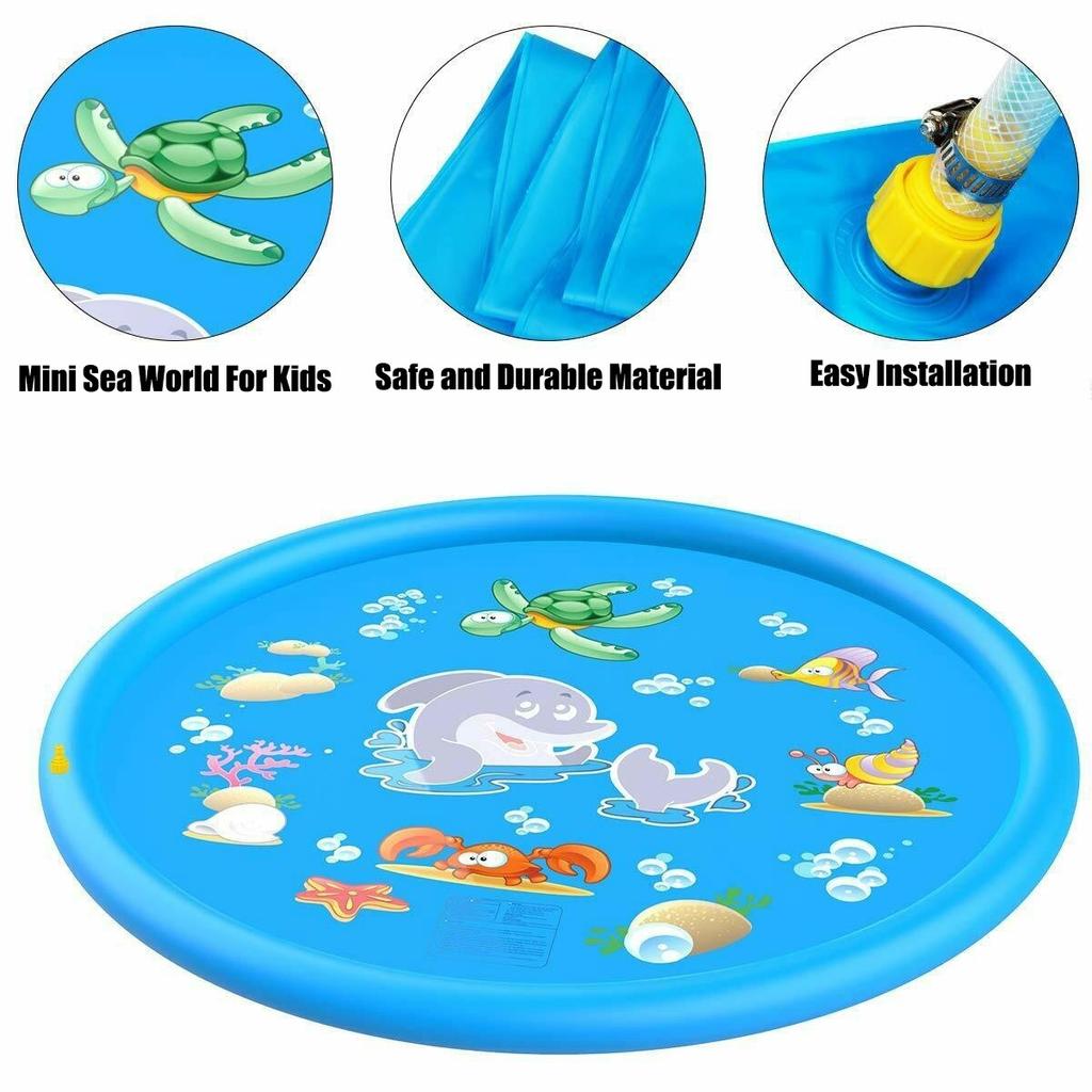New Inflatable Water Splash Play Pool Playing Sprinkler Mat Yard Outdoor Fun Splash Water Toy Playground Toddler for Kids Outdoor