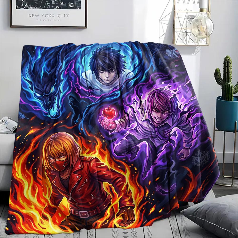 

Death Note Flannel Blanket Comfortable Print Pattern Warm for Beds Sofas Chairs Picnics Travel.-TING 75x90cm