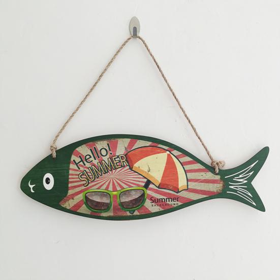 Unique Summer Hanging Sign Stylish Mediterranean Style Decorative Wall-mounted  Plate Ornament