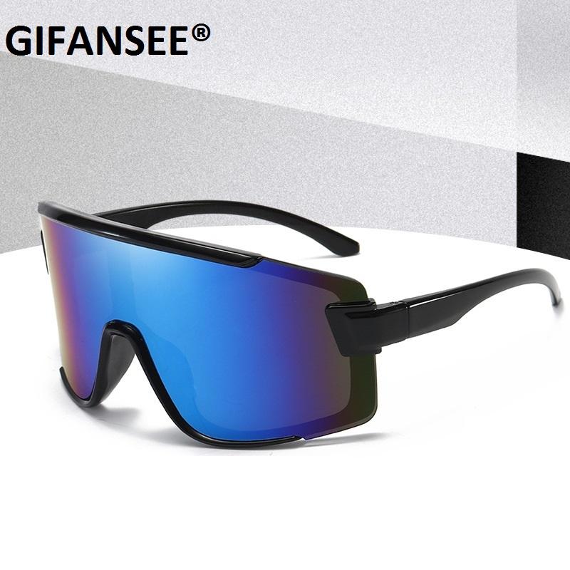 Visiera protettiva, maschera, occhiali da sole, occhiali oversize antivento, occhiali sportivi monopezzo con montatura grande, protezione UV400