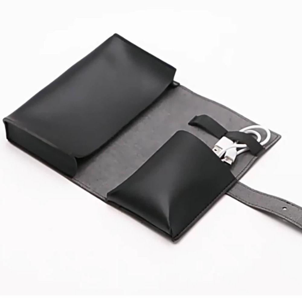 PU Leather Cable Organizer Pouch Durable Data Cable Storage Bag School Accessories