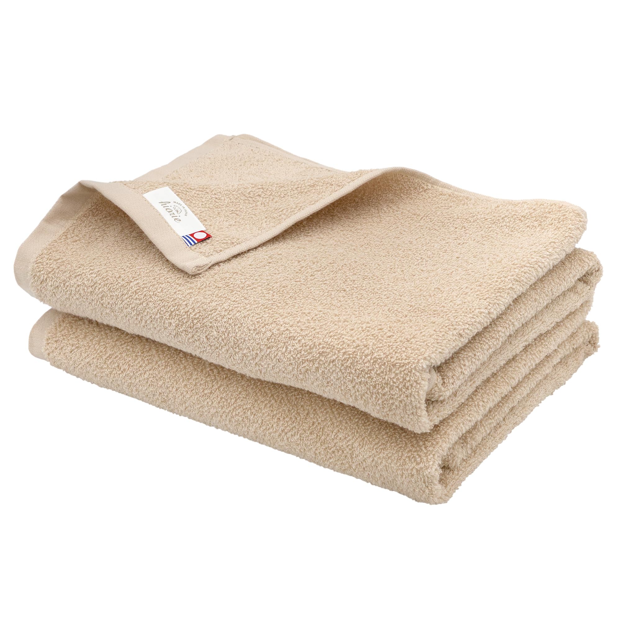 

Imabari Certified Bath hiorie Simple Set of Made in 60 x 110 cm Towel, Quick-Drying Towel, 2, Greige, Japan, Absorbent, Quick-Drying, Thin, 100%