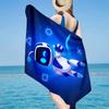 Space Adventure Astro Bot Microfiber Beach Towel, Lightweight And Quick-Dry, for Summer Travel, Beach Essential, Swimming Pool