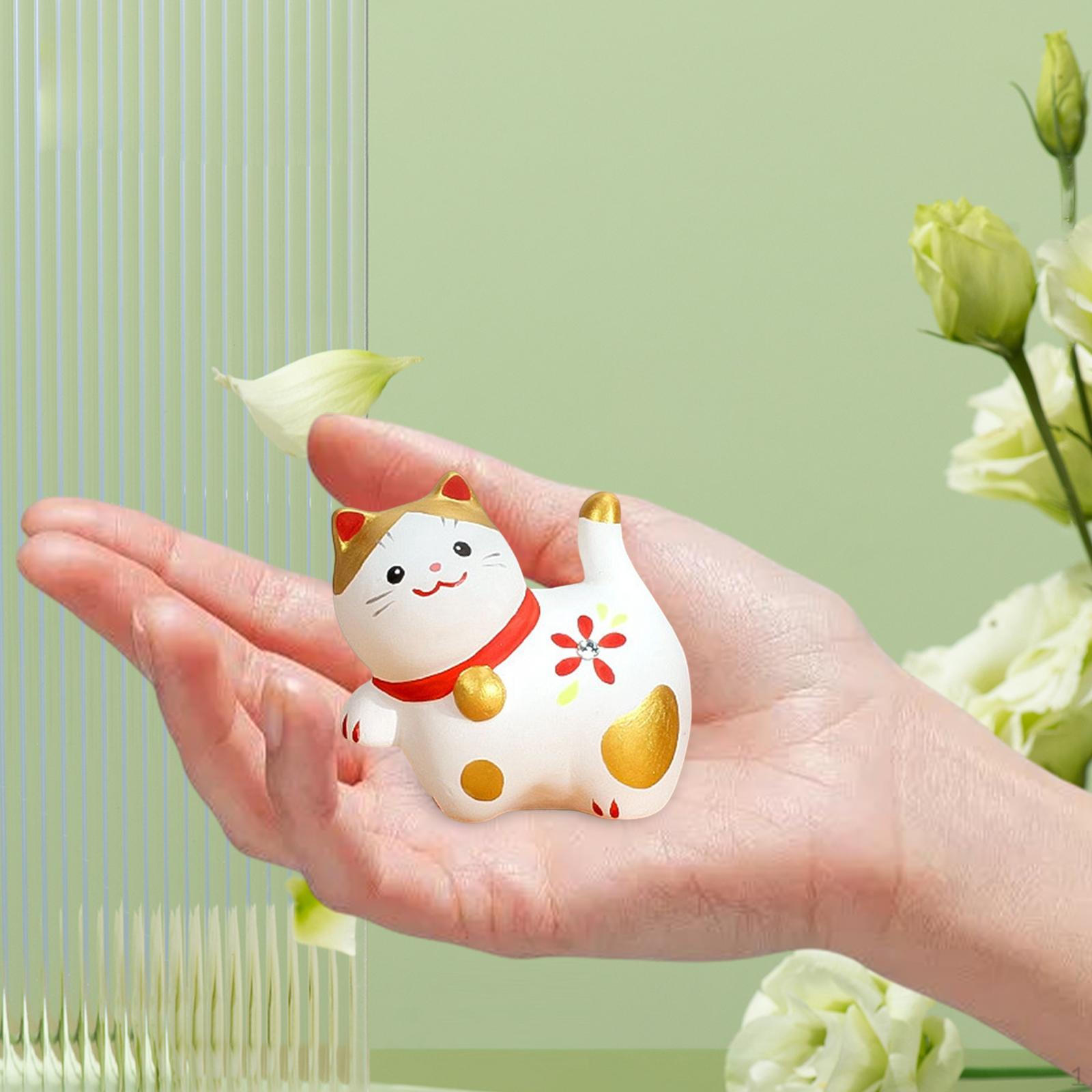 

Ceramic Fortune Cat Car Dashboard Figurine Home Decor Accent White 2