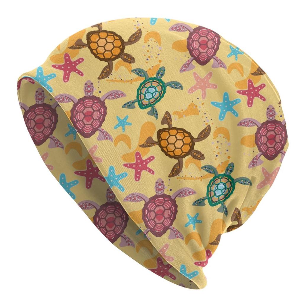 Custom Ocean Sea Turtle Bonnet Hat Knitted Hat Unisex Women Fashion Unisex Adult Winter Warm Skullies Beanies Caps