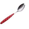 Colored Polka Dot Stainless Steel Spoon and Fork Set with Clip Handle