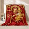 1PC Religious icon painting Faith-printed Flannel Blanket Soft and Warm Suitable for Home Travel Picnics Camping and RV Use
