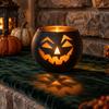 Halloween Pumpkin Candle Holder Glass Holder, Iron Art Tealight Lantern for Tabletop Window Gift Ideas And Fireplace Decoration, Decorative Ghost Face