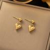 Charm Fashion Heart Stud Earrings for Women Luxury Gold Color Stainless Steel Korea Earring Jewelry Accessory Gift Colorfast