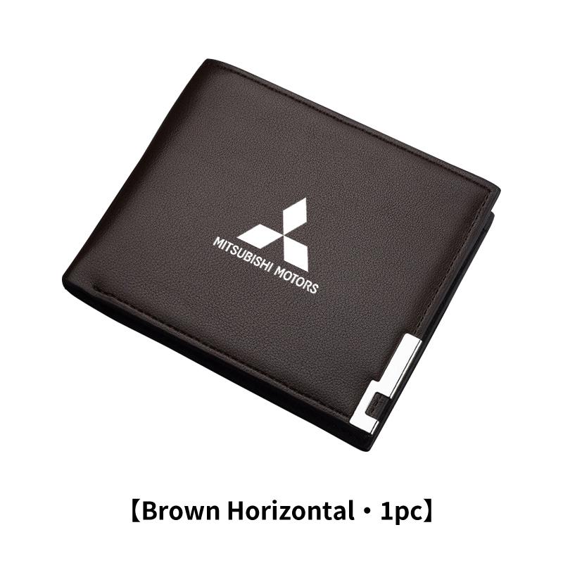 Men Leather Zipper Wallet Coin Pocket Vintage Big Capacity Male Short Money Purse For Mitsubishi Outlander Lancer Eclipse Mirage