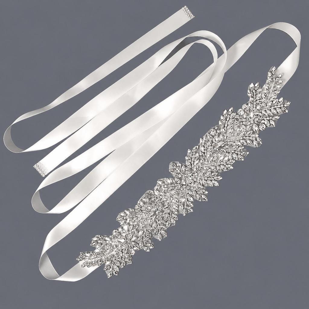 Elegant Silver Rhinestone Wedding Belt – Versatile High-End Dress Accessory for Fashion Shows and Performances