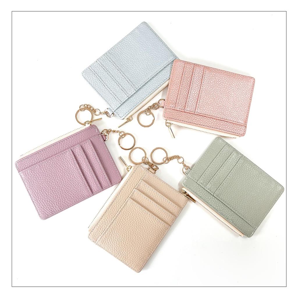 Leo&Aoi Genuine Leather Pass Case for Women, Card Case, IC Card Case, Wallet with Coin Purse, Card Storage, Slim and Compact, PC1-P1-04, Elegant