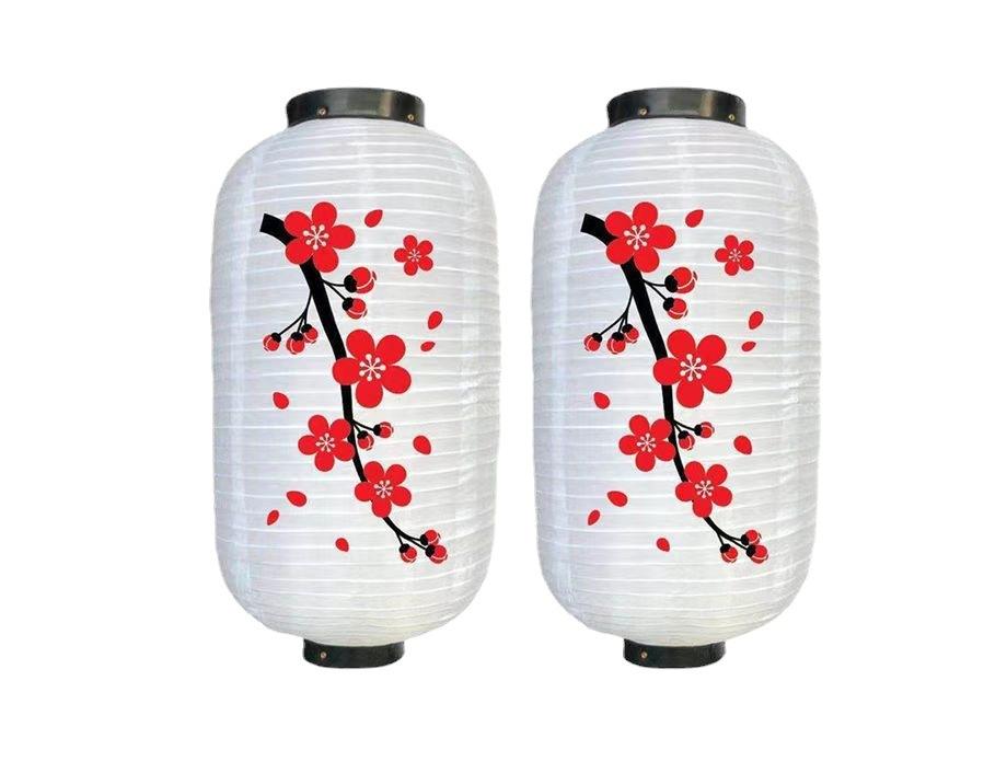 Japanese Silk Plum Blossom Lantern, Winter Melon Waterproof Sushi Restaurant Decor