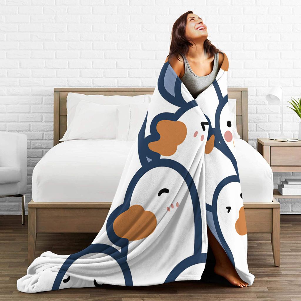 Cute Cartoon Duck Blankets Quality Soft Warm Throw Blanket Autumn Kids Adult Home Decor Funny Bedspread