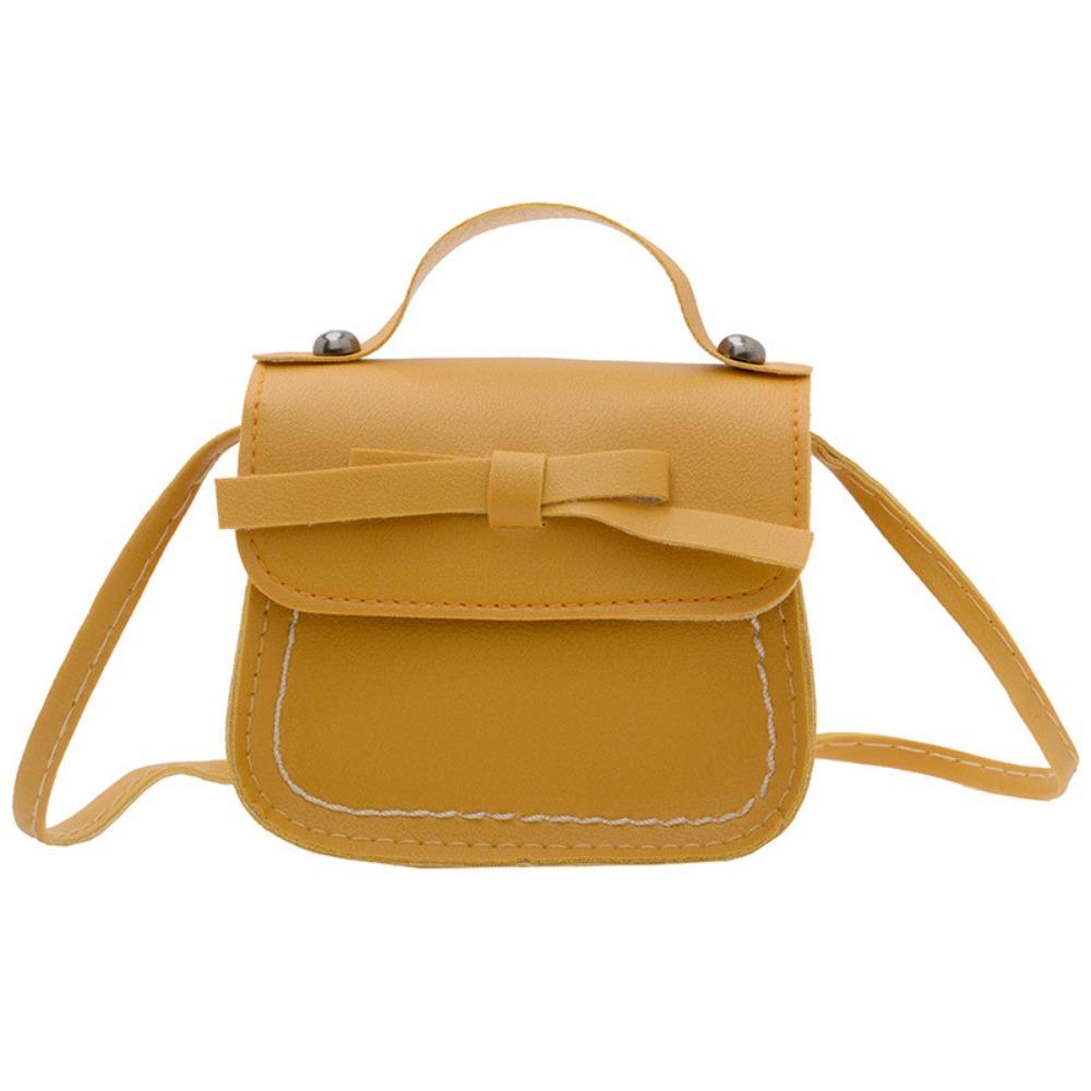 Solid Color Bow Shoulder Bag Handbag Children Small Bag Cute Bow Crossbody Bag  Gift