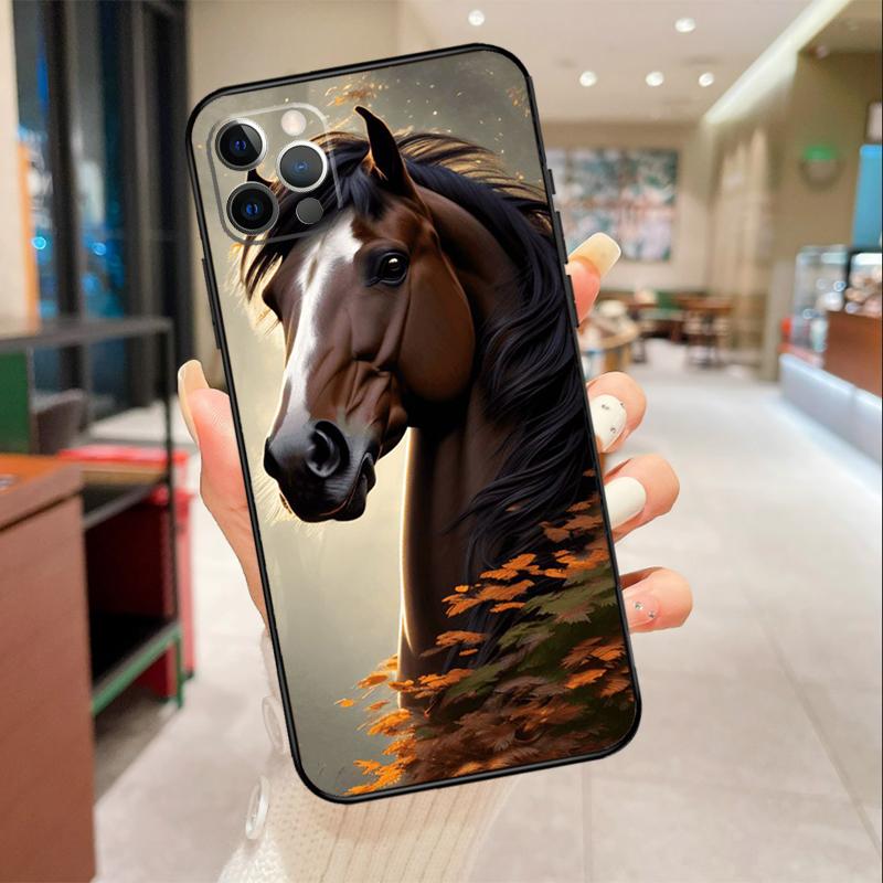 Animal Majestic Painting Horse Phone Case For iPhone 17 16 15 14 13 12 11 Pro Max Mini 16 Plus 16e 17 Air Protective Cover