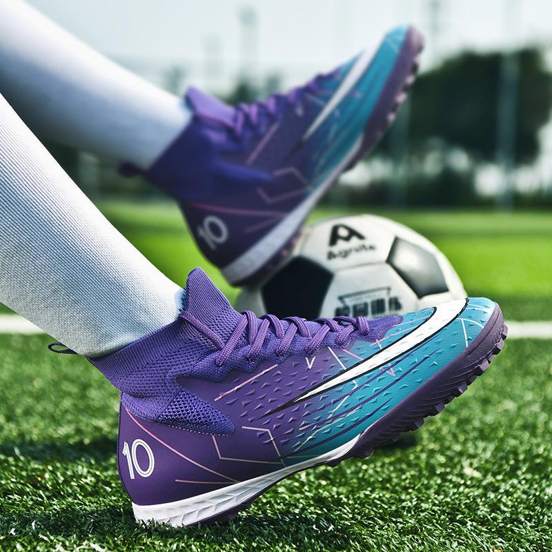 Flying woven football shoes men's broken nails AG long nails adult lawn student game training sports shoes