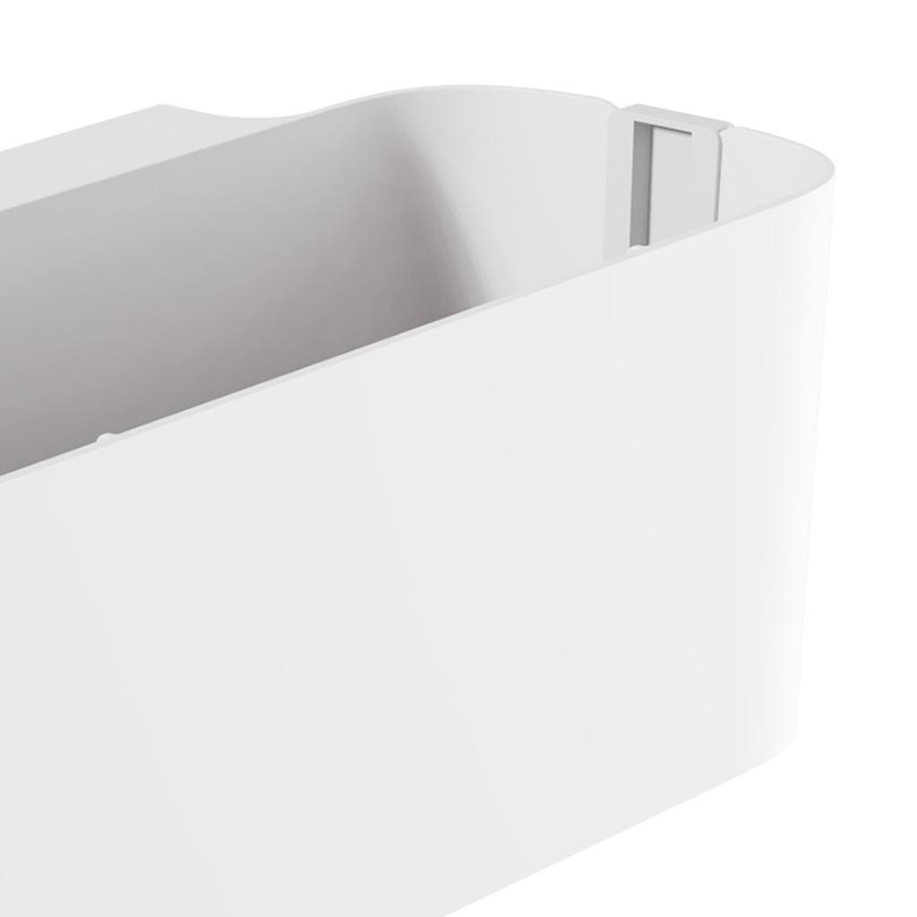 Bedside Storage Basket Hook Hanging Storage Box Rail Organization Shelf for Dormitory Office Living Room White