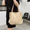Solid Color Large-capacity Canvas Tote Bag Women's 2025 New Japanese Leisure Ins College Student Class Shoulder Bag