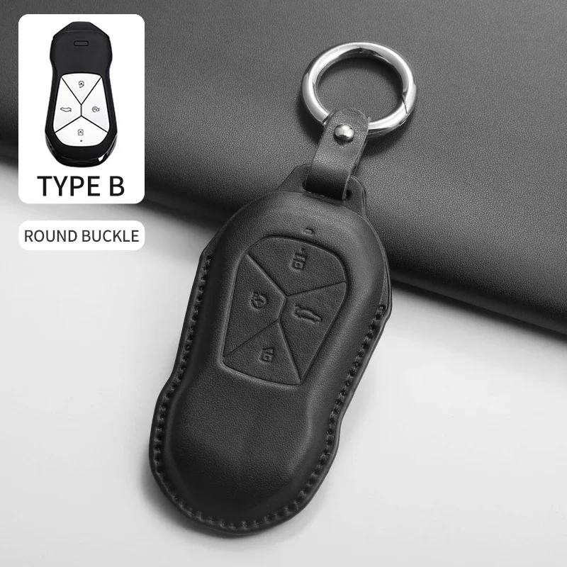 PU Leer Auto Sleutelhoes Cover Houder Sleutelhanger Beschermhoes voor Xiaopeng Xpeng P5 P7 G3 G6 G9 G3i 2025 2025 Afstandsbediening Sleutel