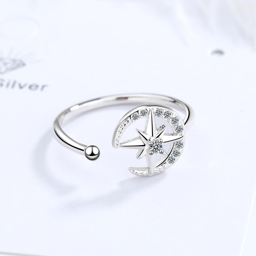 New 925 Sterling Silver Ring AAA Zircon Adjustable Simplicity Fashion Exquisite Women Jewelry Accessories Wedding Party Gift