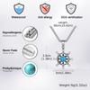 Vnox Rudder Turquoise Pendant Necklace for Men, Silver Color Stainless Steel Natural Stone Metal Necklaces, Trendy Jewelry Gifts