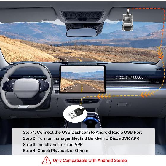 Автомобильный видеорегистратор USB, Запись в циклическом режиме, ADAS, Видеорегистратор на приборную панель, с картой SD 32 ГБ, 24-часовой режим парковки, Видеорегистратор, LDWS, FCWS, Видеорегистратор на приборную панель для Android
