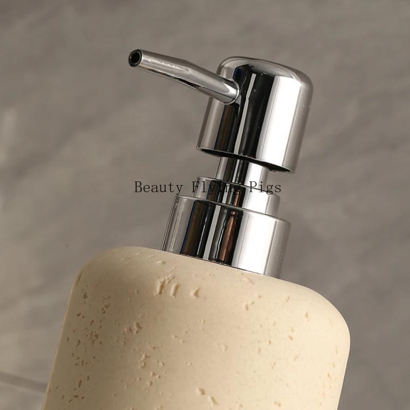 1pc Natural Stone Shower Gel Distribution Bottle, Household Storage Bottle, Bathroom Decoration, Liquid Distribution Bottle
