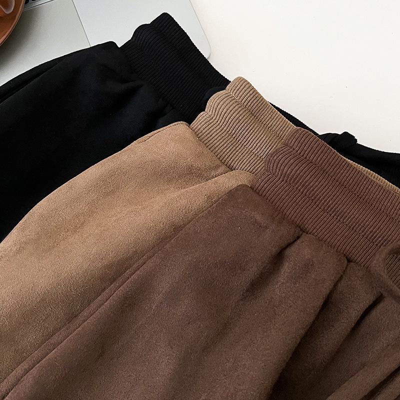 Retro High Waist A-Line Drawstring Skirt with Anti-Exposure Design for Women - Autumn/Winter