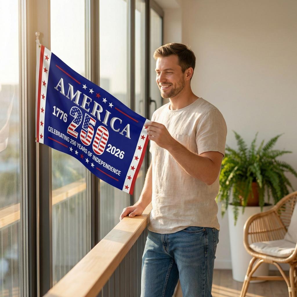 The People 1776-2026 Flag Memorial Day Patriotic 250th Birthday 250 Years United States Indoor Garden Decoration (250 YEARS)