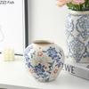 Blau-weiße Porzellanvase Elegante klassische Blumentopf Schreibtischdekoration Blumenarrangement Blumenvase Raumästhetik Dekor